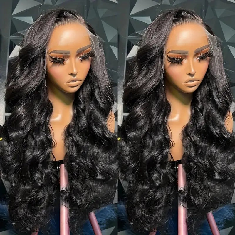 Black Medium Large Wave Full-head Wig