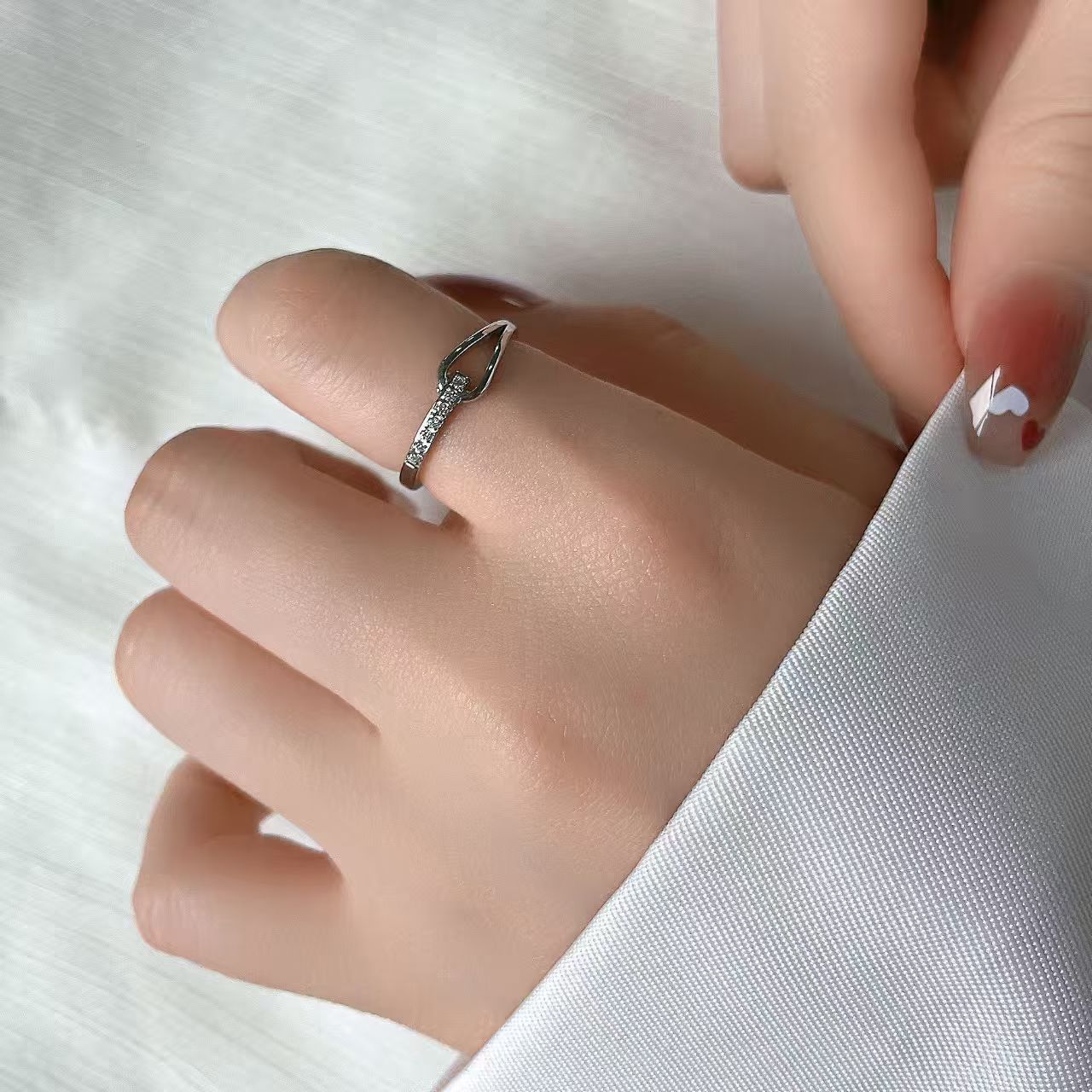 Waterdrop Pave Set Ring For Women