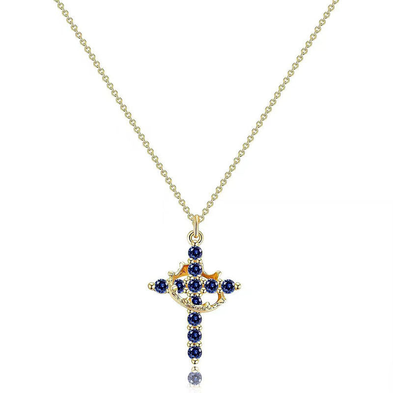 18K Real Gold Plated Copper Cross Necklace With Zircon  Stylish And Minimalist Design