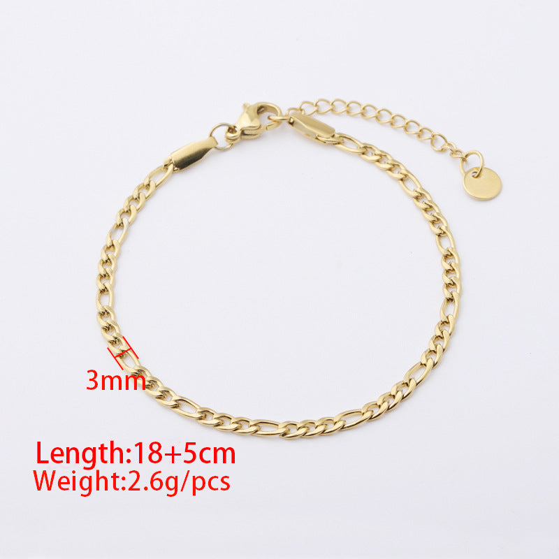Stainless Steel Gold-plated Cuban Minimalist Stainless Steel Bracelet