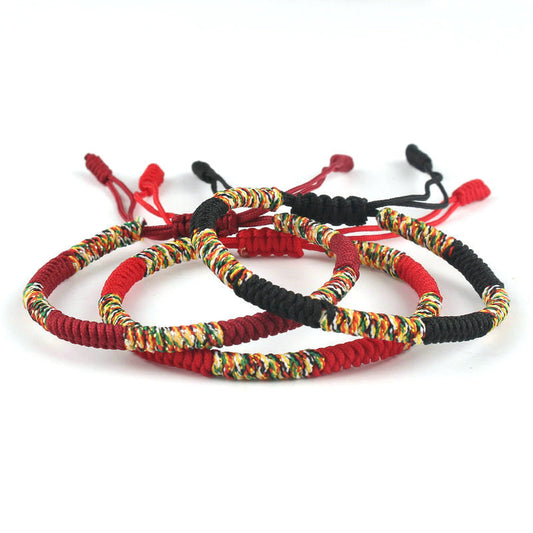 Hand-woven Diamond Knot Couple Red Rope Bracelet