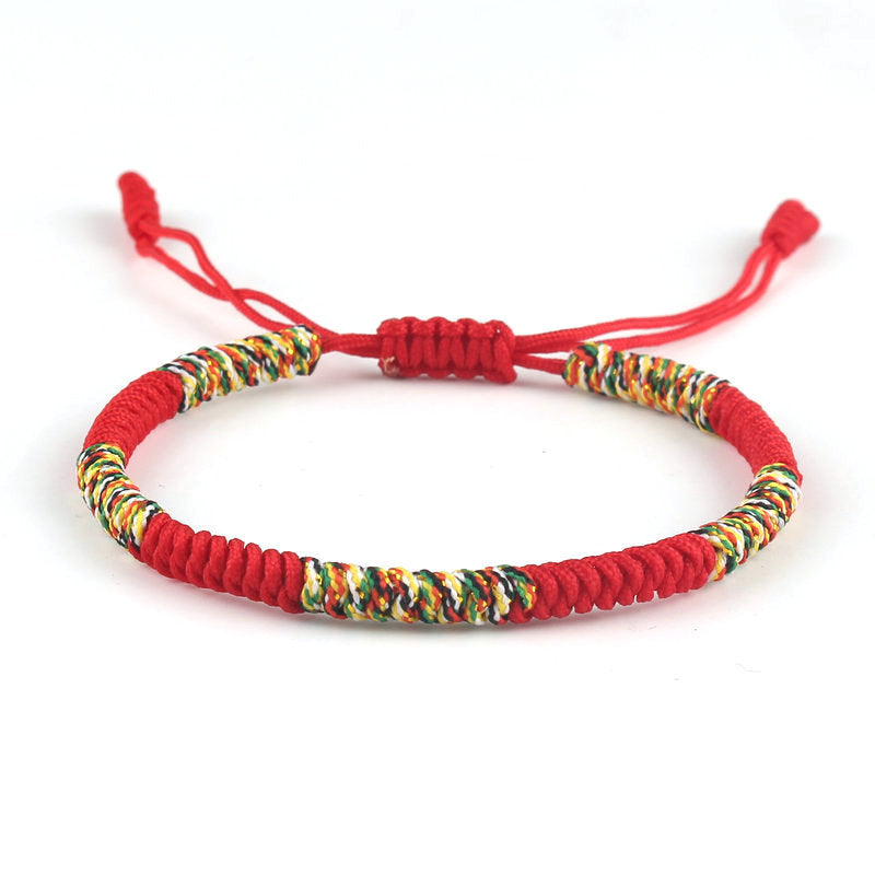 Hand-woven Diamond Knot Couple Red Rope Bracelet